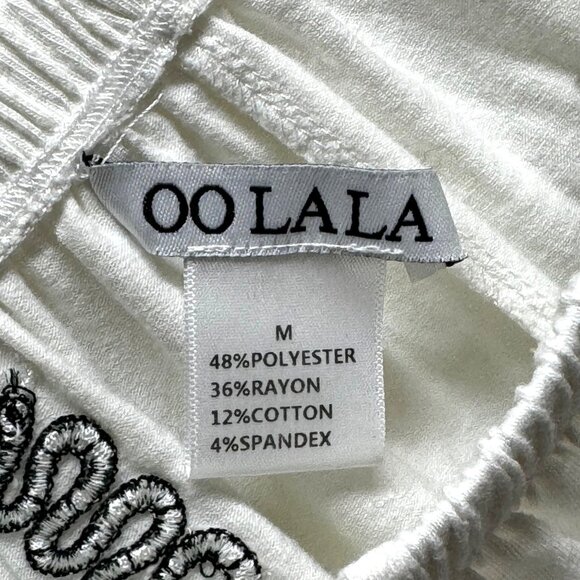 Oolala Womens Embroidered White Lounge Shorts With Heart & Flower Pattern Size M - Picture 4 of 4